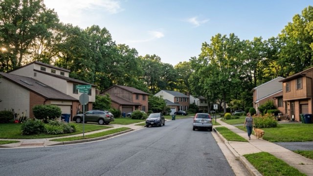 Columbia, Maryland residential village street